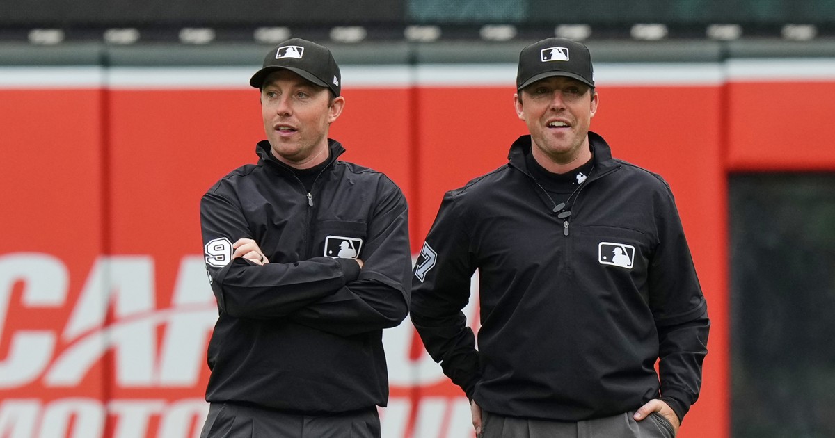 Identical twin brothers team up to umpire their first MLB doubleheader
