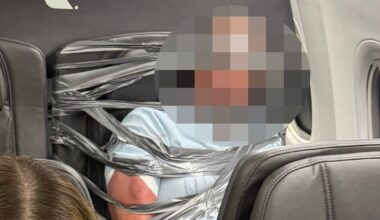 Disruptive passenger duct-taped to first-class seat as plane makes emergency landing