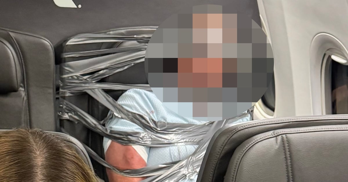 Disruptive passenger duct-taped to first-class seat as plane makes emergency landing