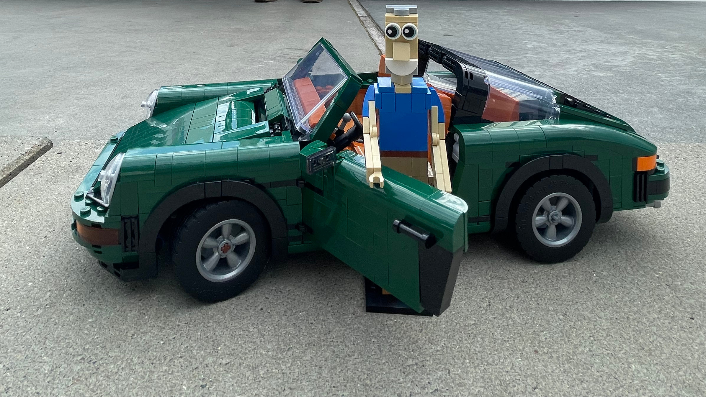 Our author's Lego doppelganger, complete with Porsche 911