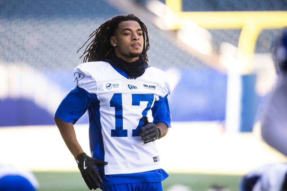 MIKAELA MACKENZIE / FREE PRESS
Winnipeg Blue Bombers receiver Dorian Singer was the late-game hero in the Labour Day Classic on Sunday.