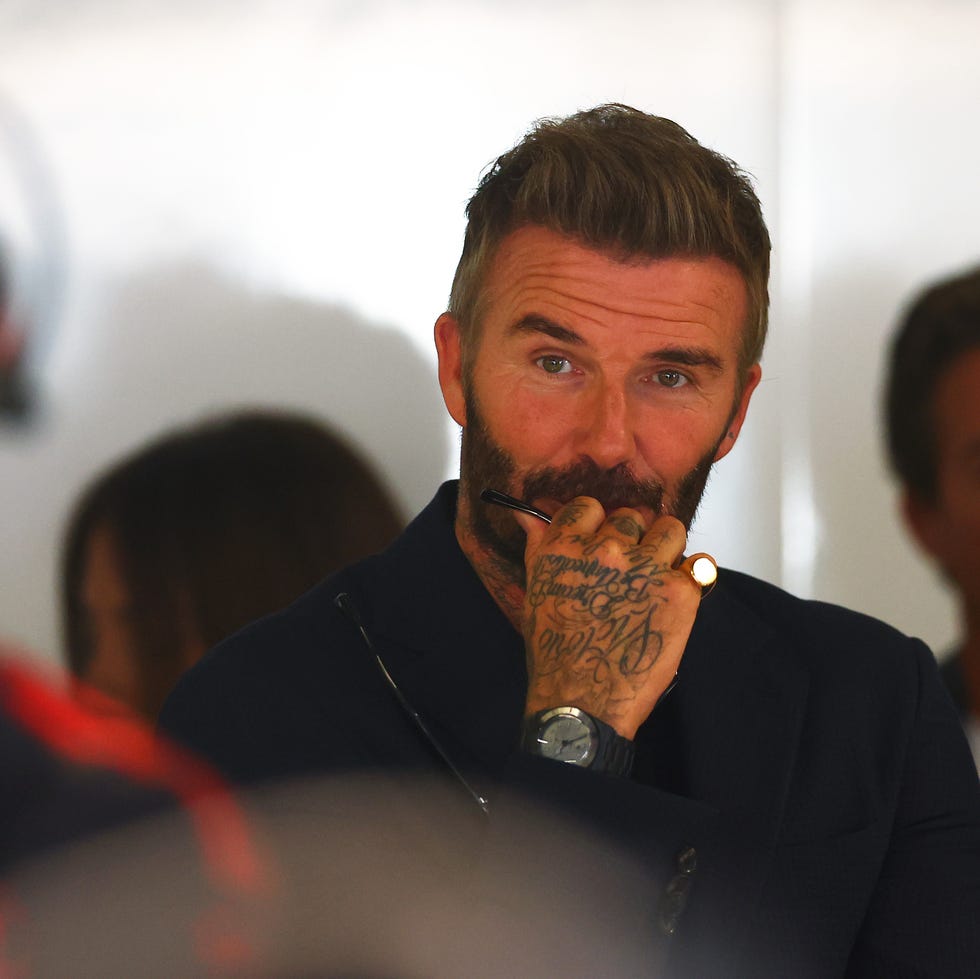 madrid, spain september 11: david beckham looks on during practice ahead of the f1 grand prix of spain at madring on september 11, 2026 in madrid, spain. (photo by bryn lennon formula 1/formula 1 via getty images)
