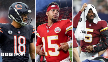 Caleb Williams, Patrick Mahomes and Jayden Daniels in action in week two of the NFL