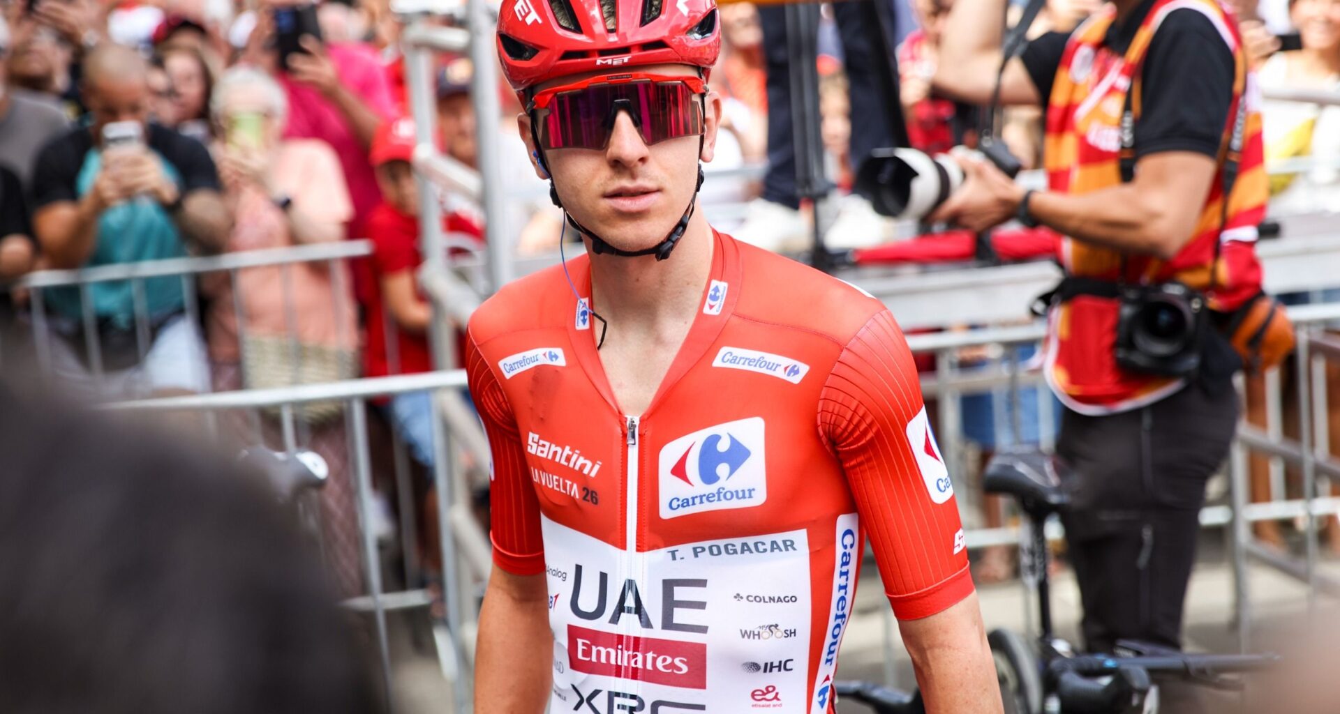 Tadej Pogačar out of hospital after Vuelta a España crash and injuries but questions remain regarding World Championships