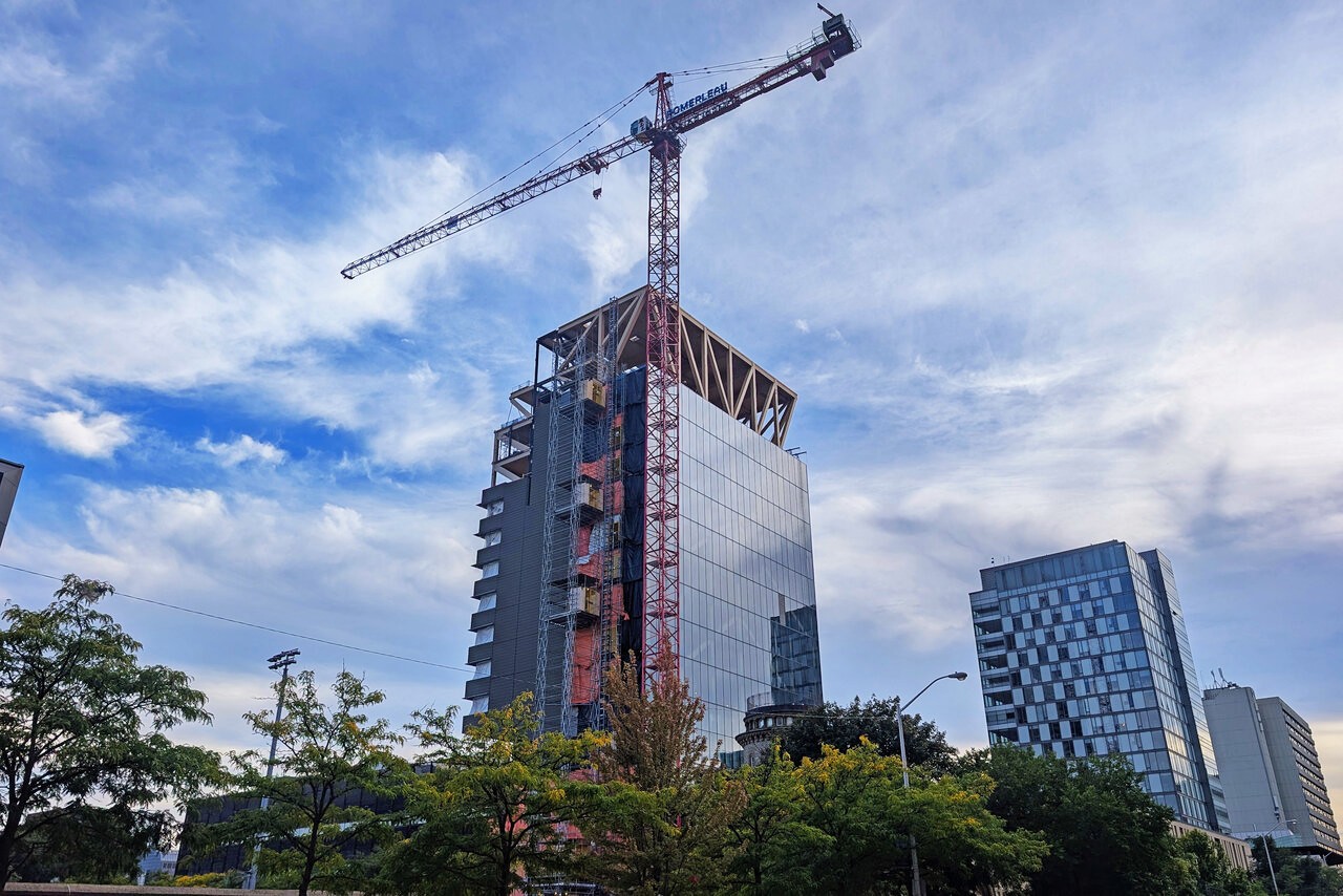 U of T’s Academic Wood Tower Nears Full Height