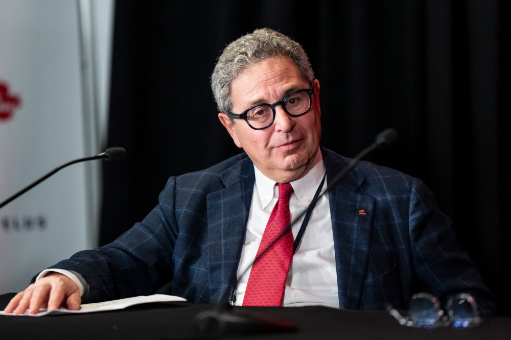 Hockey Canada board chair Jonathan Goldbloom takes part in the end-of-tournament news conference at the 2026 IIHF World Junior Hockey Championship, in St. Paul, Minn., on Monday, Jan. 5, 2026. THE CANADIAN PRESS/Christopher Katsarov