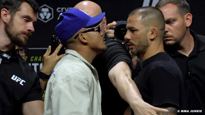 Joshua Van vs. Alexandre Pantoja - UFC 331 on sale press conference faceoff