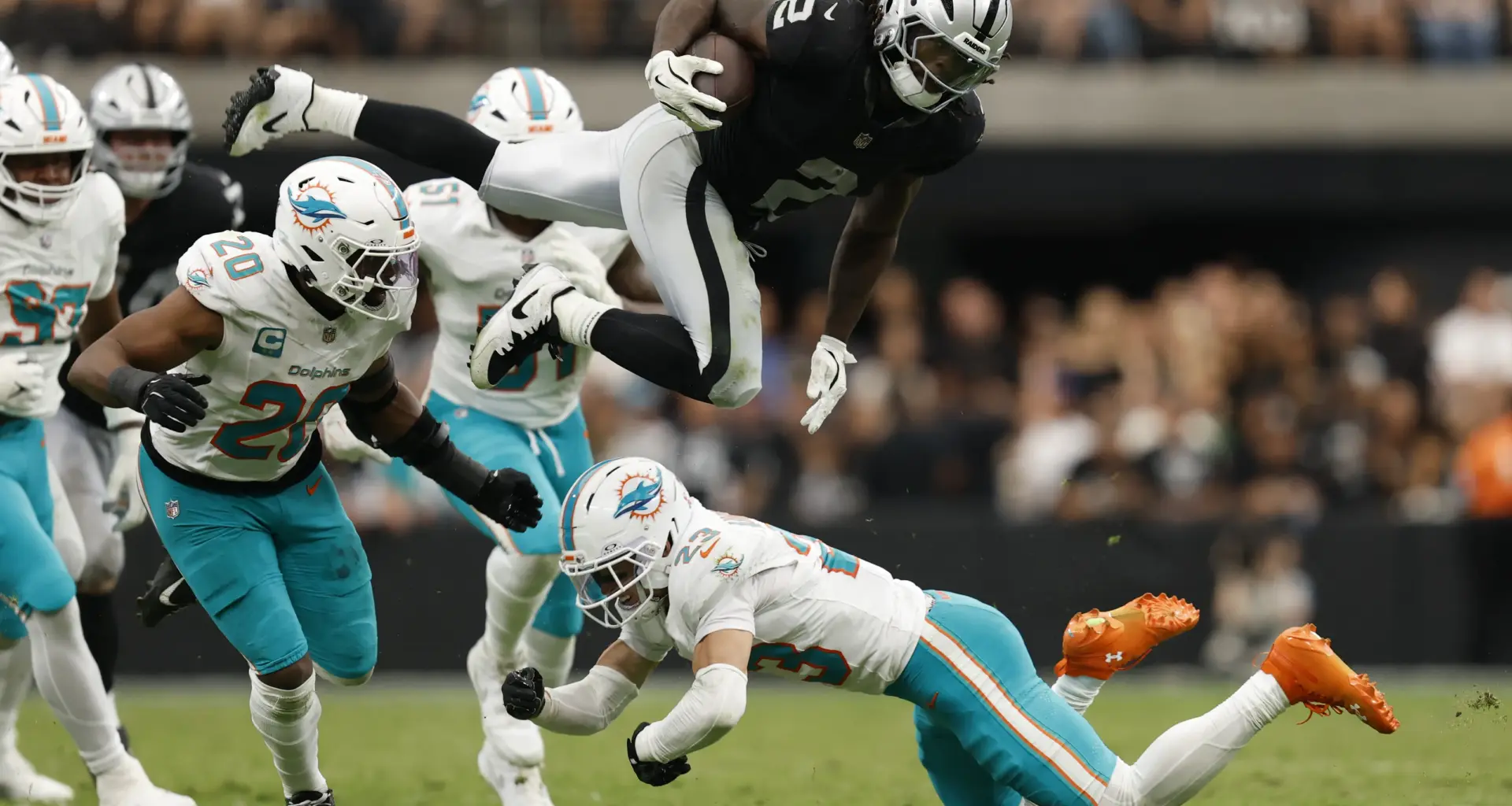 Dolphins led the NFL is stacked boxes and Raiders ran through it anyway