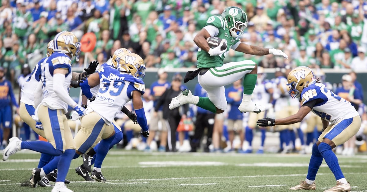 Stevens scores three touchdowns as Saskatchewan Roughriders beat Winnipeg Blue Bombers in OT thriller
