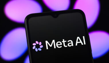 The new Meta AI (Muse Spark) logo is seen displayed on a smartphone screen with purple logo in the background