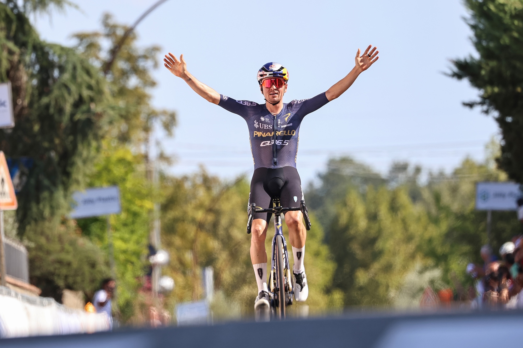 Tom Pidcock of Great Britain, riding for the Pinarello - Q36.5 Pro Cycling Team, competes in the 48th edition of the GP Industria &amp; Artigianato