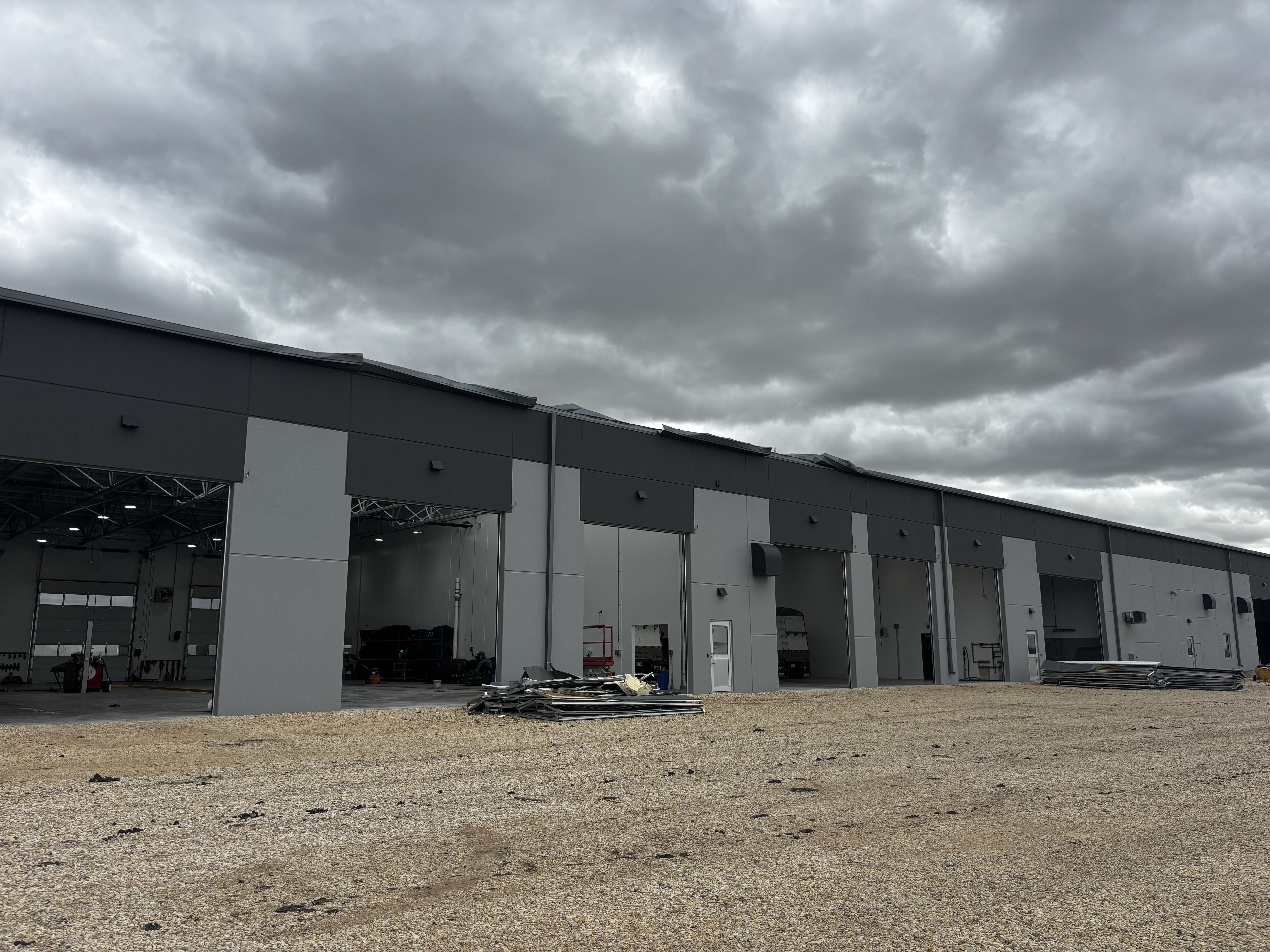 Damage to business after tornado tore through Benard, Manitoba on September 6, 2026.