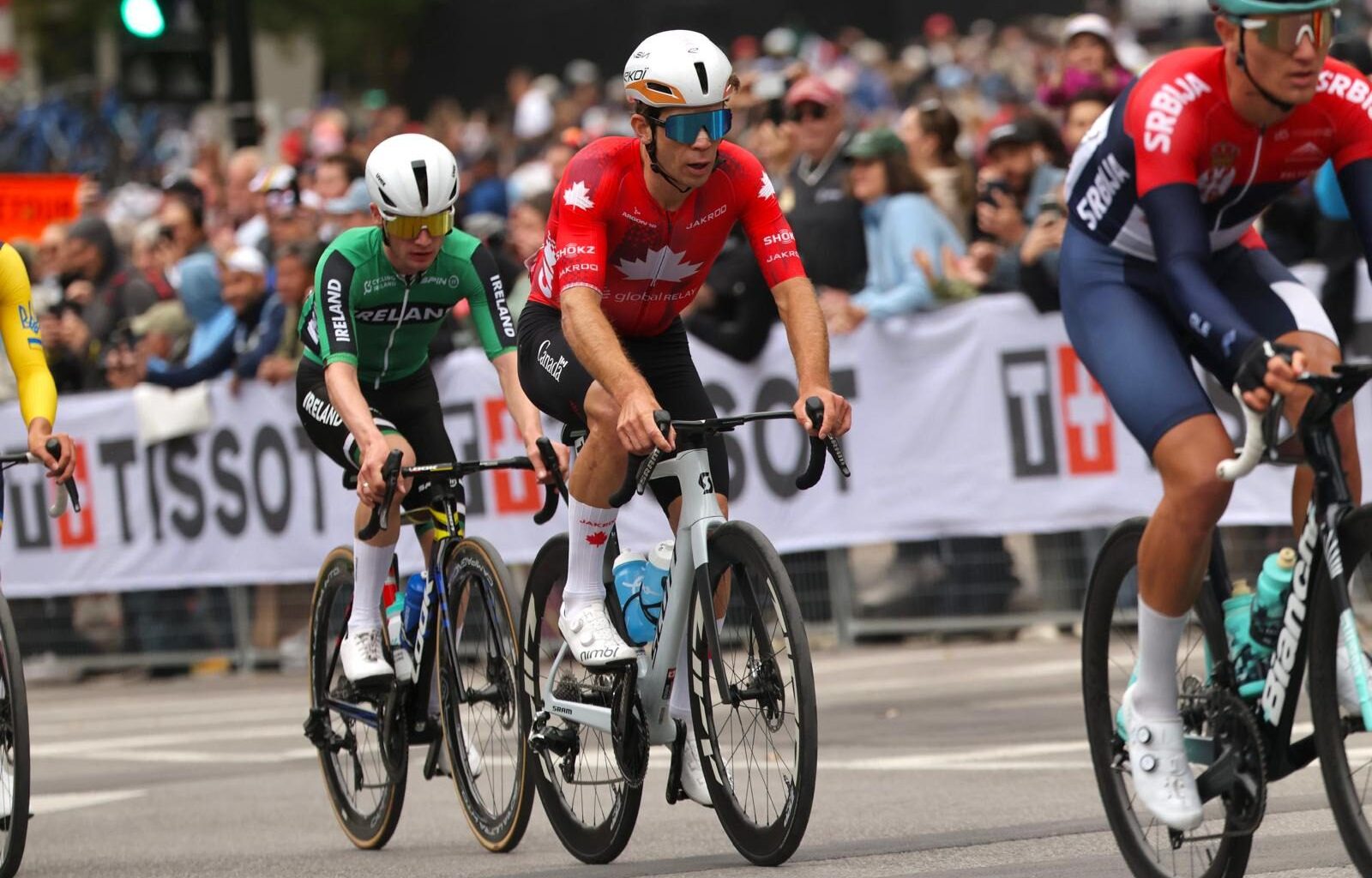 Guillaume Boivin in early break at the 2026 road worlds