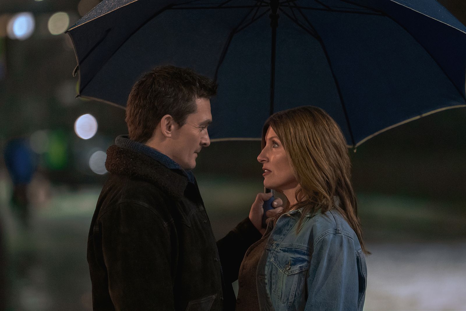 Image may contain Rupert Friend Sharon Horgan Conversation Person Adult Head Face Dating and Romantic