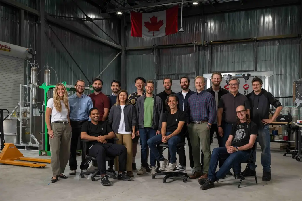 The Canadian Rocket Company team poses together in their lab.