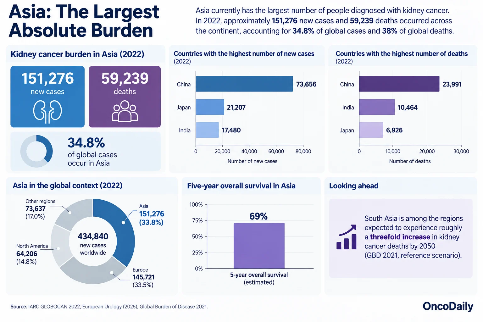 Kidney Cancer in Numbers: Global Burden, Regional Differences and the Road to 2050