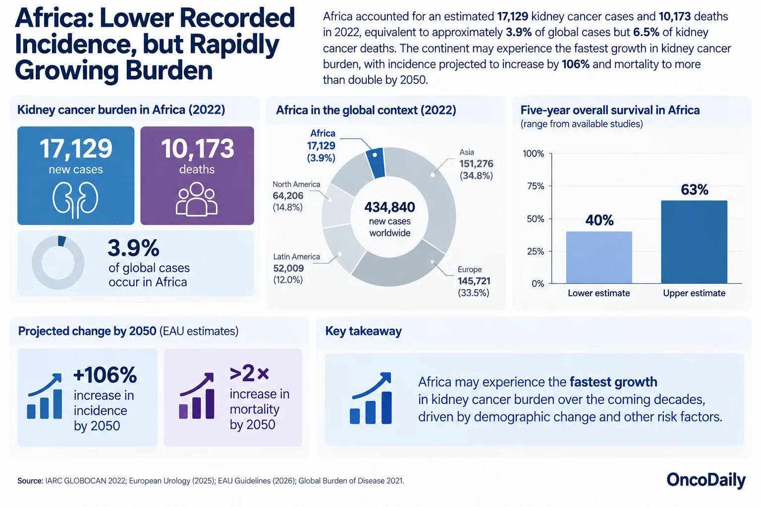 Kidney Cancer in Numbers: Global Burden, Regional Differences and the Road to 2050