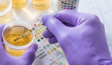 person testing urine