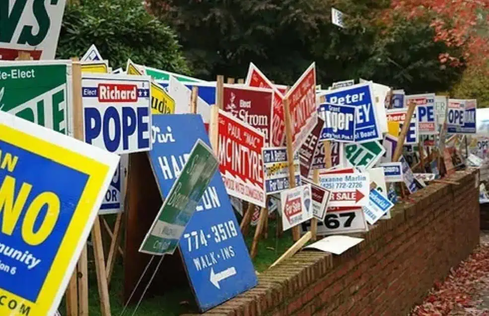 New election sign rules could ban campaign advertisement vehicles in Brampton