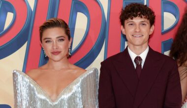 Florence Pugh, Tom Holland attend the Spider-Man: Brand New Day UK premiere in Odeon Luxe Leicester Square on Wednesday 29th July 2026 in London, England.