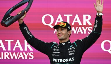 George Russell fights off Max Verstappen to take dominant win at Azerbaijan Grand Prix