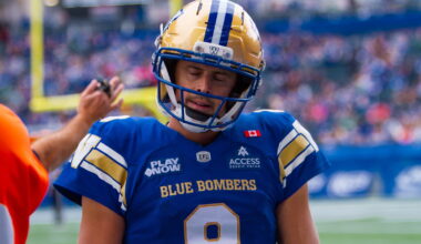 Winnipeg Blue Bombers QB Zach Collaros leaves Banjo Bowl victory with injury