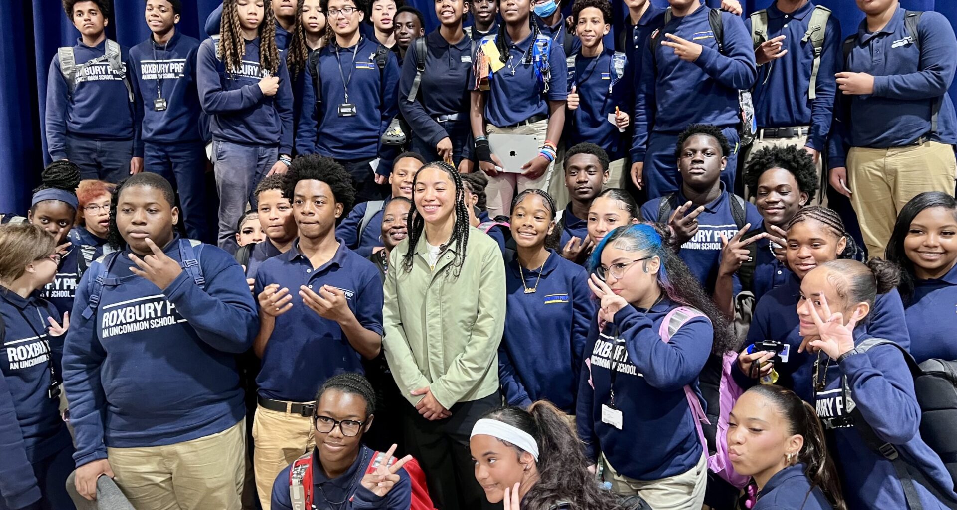WNBA’s (and Fields Corner’s) Taina Mair tells city kids that they should ‘dream big’