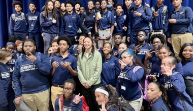 WNBA’s (and Fields Corner’s) Taina Mair tells city kids that they should ‘dream big’