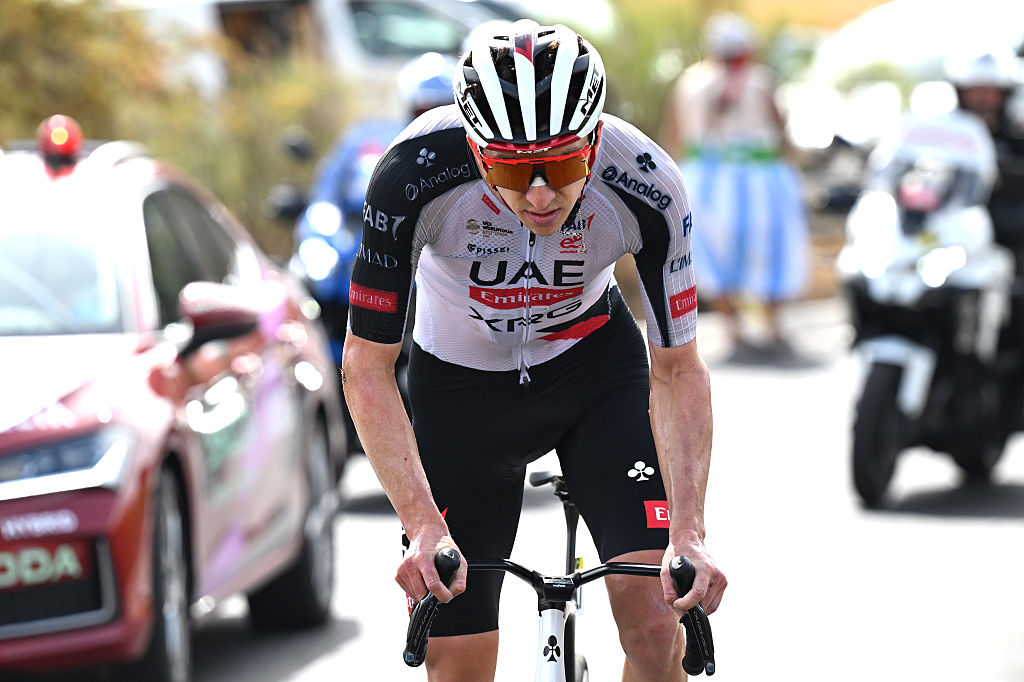 Kevin Vermaerke (UAE Team Emirates XRG) during stage 14 of the 2026 Vuelta a Espa&ntilde;a. Photo by Tim de Waele/Getty Images)