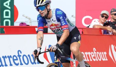 Primoz Roglic of Red Bull - BORA - hansgrohe loses time in GC on stage 14
