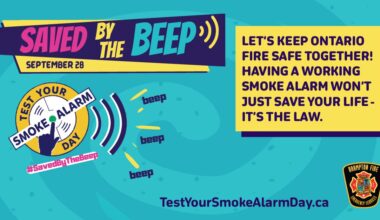 Brampton Fire and Emergency Services encourages residents to test their smoke alarms on Test Your Smoke Alarm Day this September 28