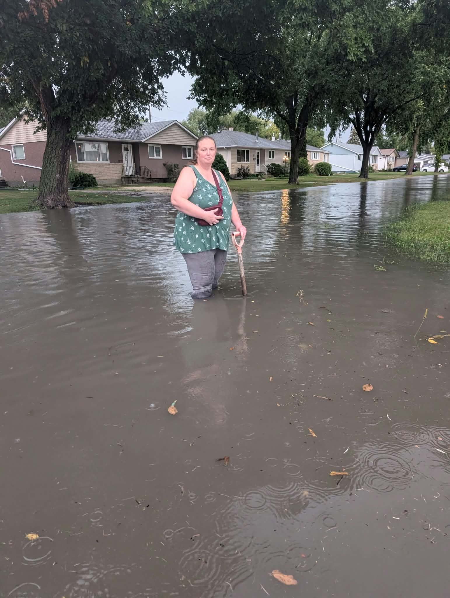 Ashley butts in knee deep water