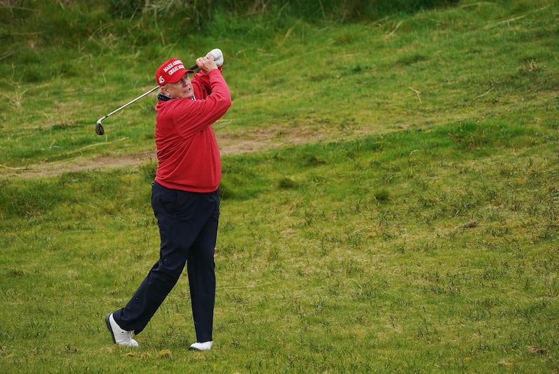Donald Trump on the 15th hole at Trump International Golf Links & Hotel in Doonbeg. Photograph: Brian Lawless/PA Wire