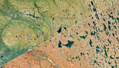NASA sees Northern Canada's seasonal colour change from space