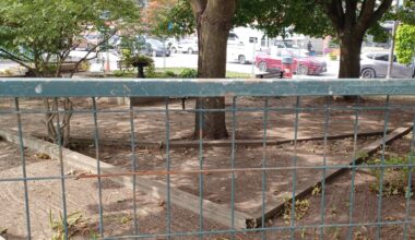 Port Elgin's Police Parkette, formerly occupied by homeless people, is now empty and fenced off.