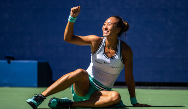 Zheng rallies from 5-0 again, beats Swiatek in straight sets to reach US Open quarters