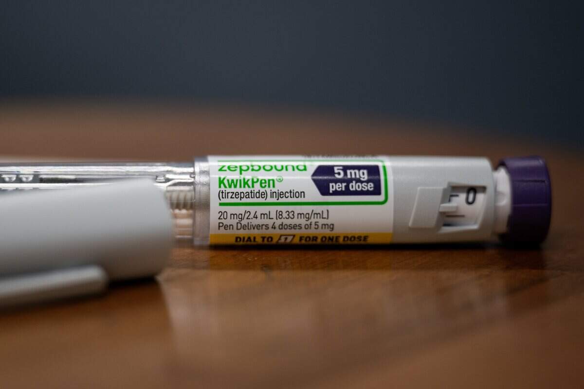 A Zepbound Kwikpen tirzepatide injection device in Sacramento on July 27.