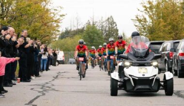Cops for Cancer cyclists roll out of Surrey on 6-day Valley ride