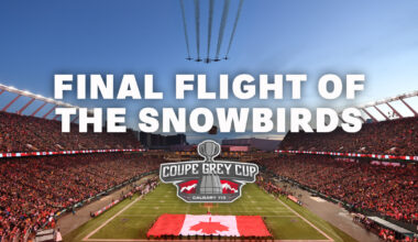 Salute to the snowbirds at the 113th Grey Cup