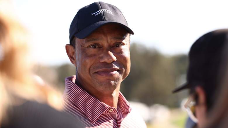 Tiger Woods of the United States looks on from the 18th green during the final round of The Genesis Invitational 2026 at Riviera Country Club on February 22, 2026 in Pacific Palisades, California
