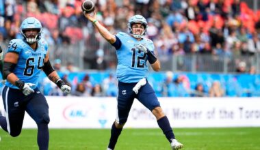 Chad Kelly throws two TD passes as Toronto Argos clinch playoff berth with win over Edmonton Elks