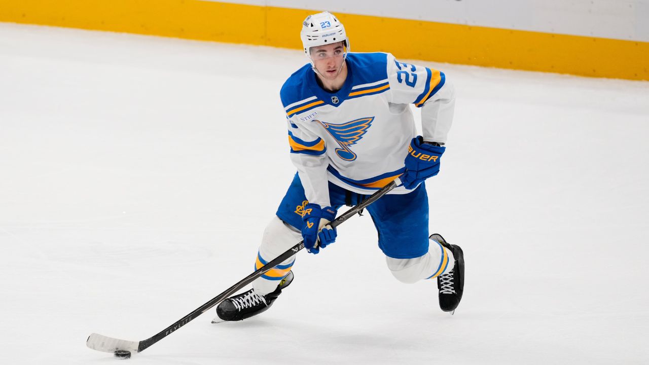 Blues' Logan Mailloux out at least eight weeks following surgery on hand