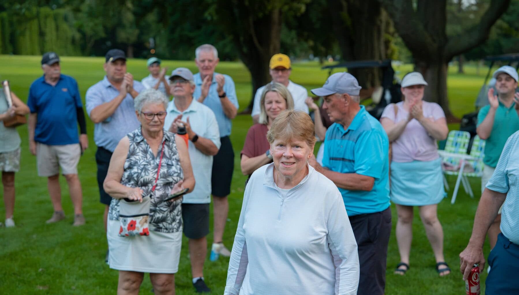 Women's Open champ Diana Dimmer also led the field  in the 18-hole women's league on Tuesday with a score of 87.
