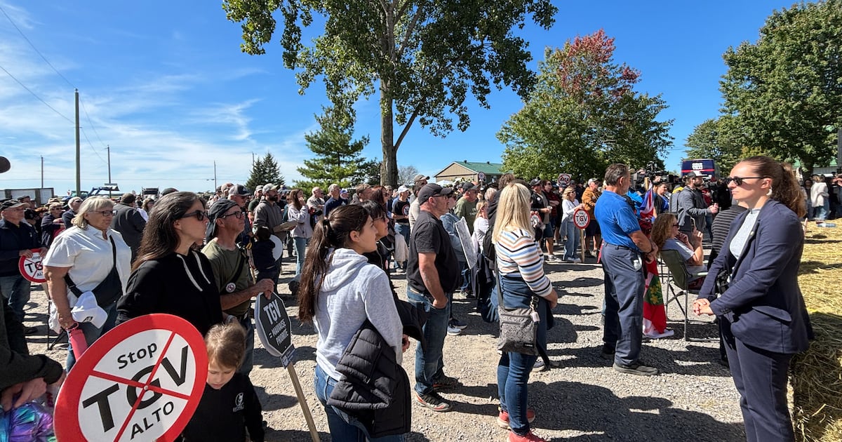 Hundreds rally against proposed high speed rail line between Toronto, Ottawa and Quebec City - CTV News