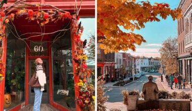 This real-life Hallmark village near Ottawa has cozy autumn streets and fiery fall colours