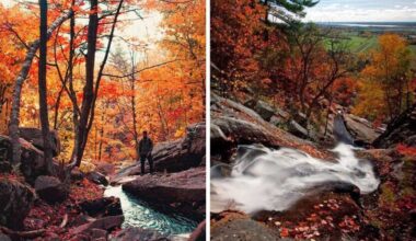 This stunning fall hike near Ottawa takes you through a red and gold forest to a hidden waterfall