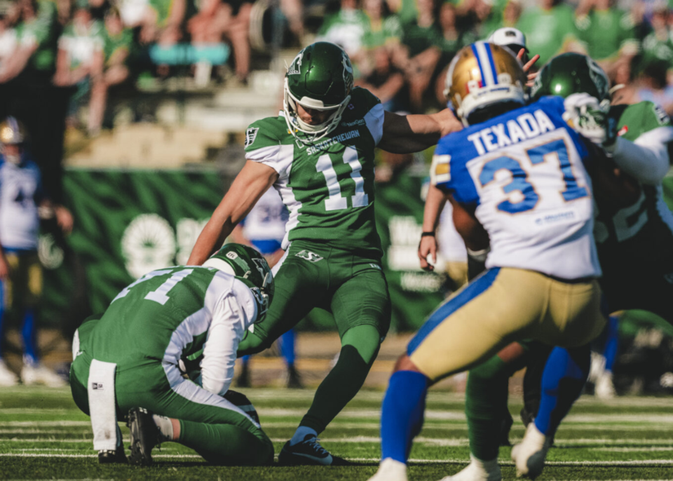 Riders’ Alex Hale booed after missing second field goal against Winnipeg | 620 CKRM - The Voice of Saskatchewan