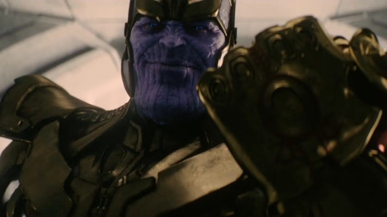 Thanos (Josh Brolin) wields the Infinity Gauntlet in Avengers: Age of Ultron