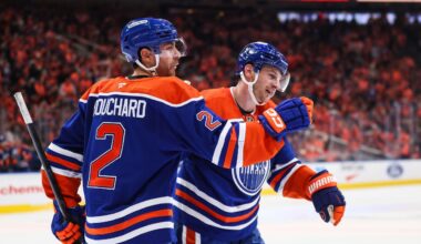 Oilers' Bouchard pots first hat trick by a defenceman in season opener since 1980