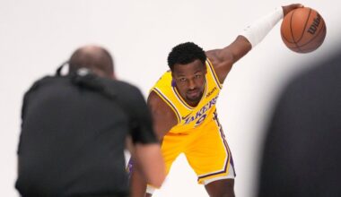 Bronny James unbothered by father LeBron's departure, eager to be own man with Lakers